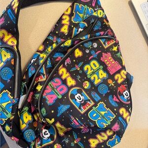 Disney Black and Blue Graphic Sling Bag